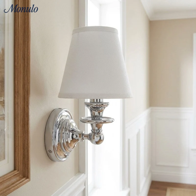 Wandlamp met stoffen kap en zwanenhalsarm – smeedijzeren armatuur met verstelbare leeslamp | Sansoti