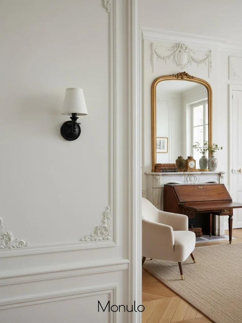 Wandlamp met stoffen kap en zwanenhalsarm – smeedijzeren armatuur met verstelbare leeslamp | Sansoti