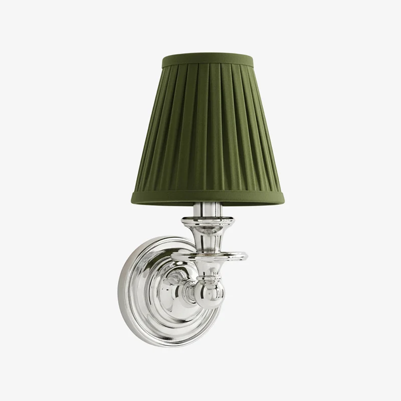 Wandlamp met stoffen kap en zwanenhalsarm – smeedijzeren armatuur met verstelbare leeslamp | Sansoti