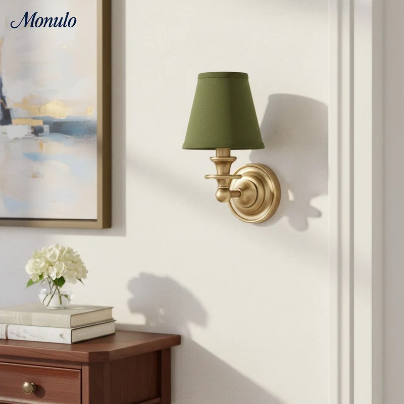 Wandlamp met stoffen kap en zwanenhalsarm – smeedijzeren armatuur met verstelbare leeslamp | Sansoti