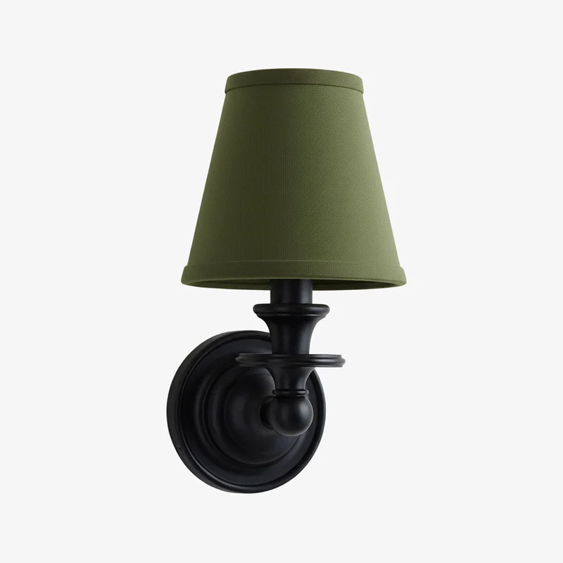 Wandlamp met stoffen kap en zwanenhalsarm – smeedijzeren armatuur met verstelbare leeslamp | Sansoti