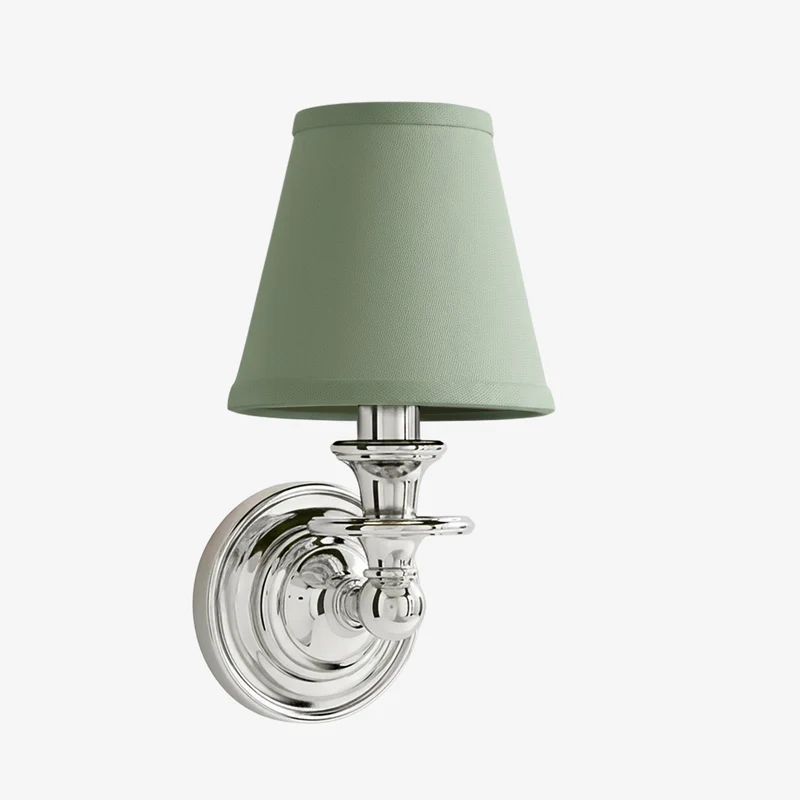 Wandlamp met stoffen kap en zwanenhalsarm – smeedijzeren armatuur met verstelbare leeslamp | Sansoti