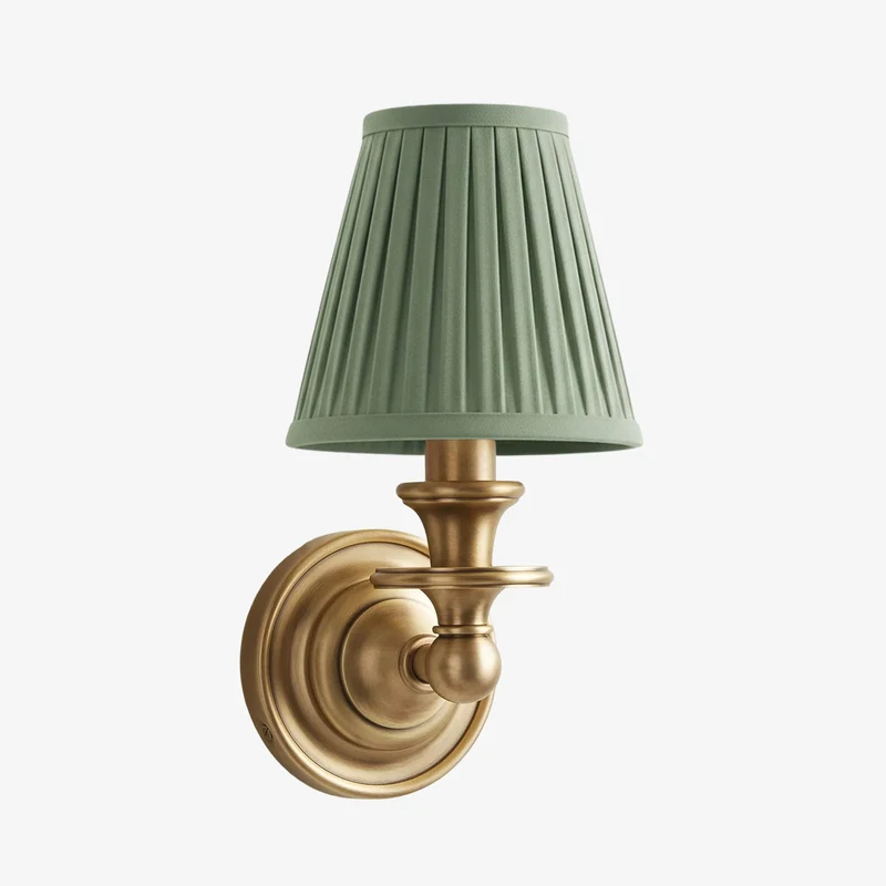 Wandlamp met stoffen kap en zwanenhalsarm – smeedijzeren armatuur met verstelbare leeslamp | Sansoti