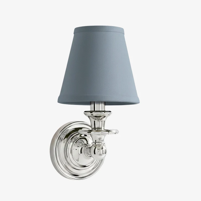 Wandlamp met stoffen kap en zwanenhalsarm – smeedijzeren armatuur met verstelbare leeslamp | Sansoti