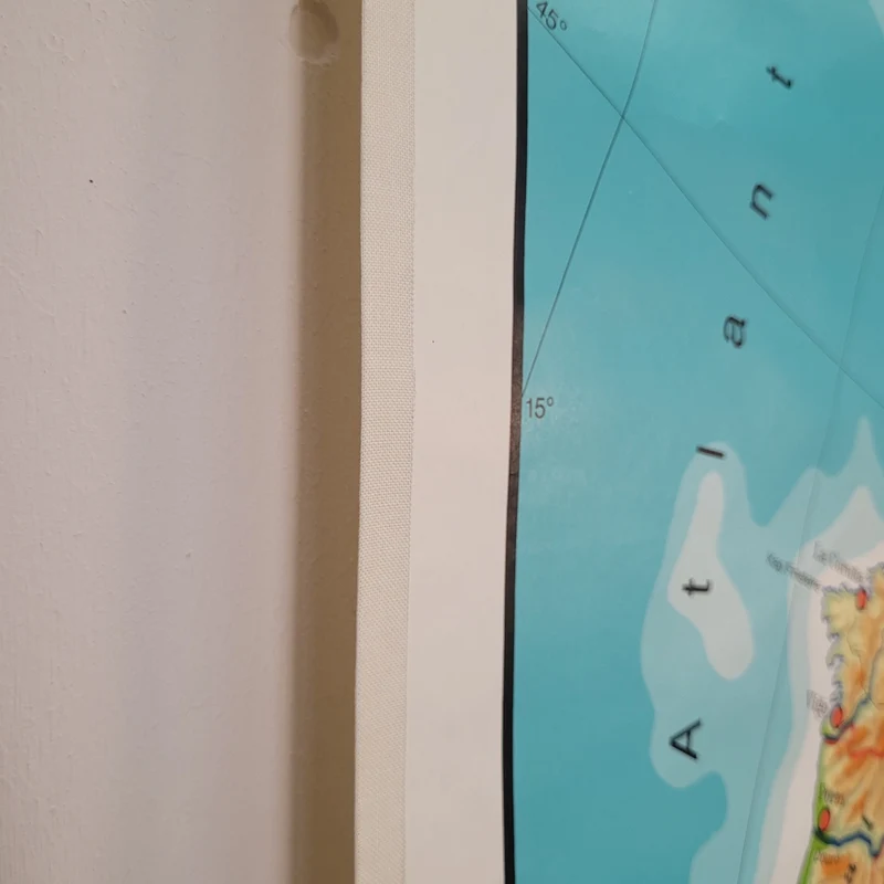 Vintage Schulwandkarte Europa physisch – Lehrtafel Rollbild Wanddeko