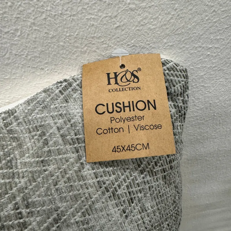 H&S Collection Chevron Kissen Grau 45x45 Neuware Dekokissen