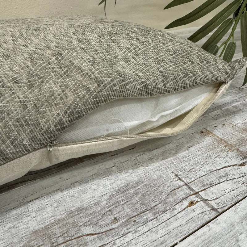 H&S Collection Chevron Kissen Grau 45x45 Neuware Dekokissen