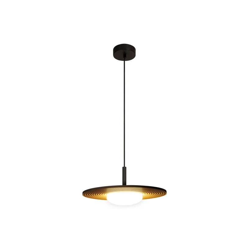 LED-Pendelleuchte Carmino mit Holzschirm höhenverstellbar Warmweiß