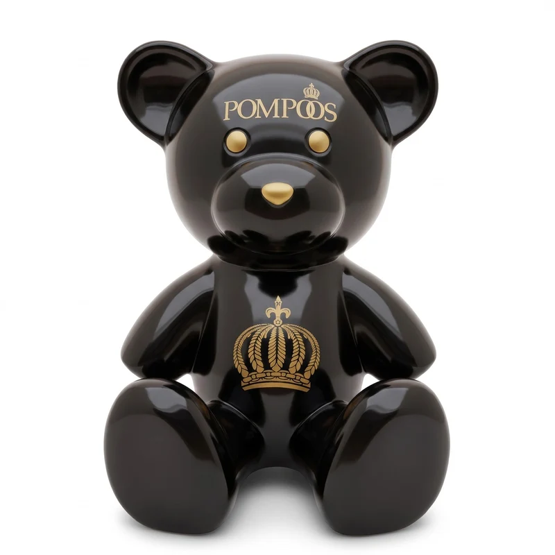 Harald Glööckler Luxus Designer Deko Teddybär Skulptur Pompöös by Casa Padrino Schwarz / Gold - Glööckler Deko Figur - Designer Deko Figur Teddy