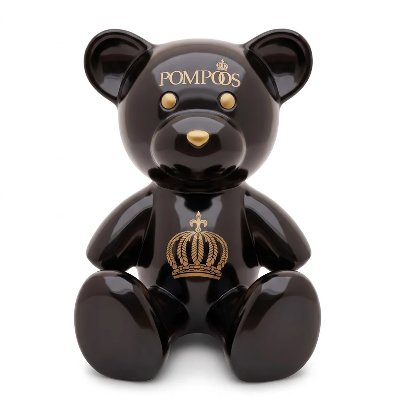 Harald Glööckler Luxus Designer Deko Teddybär Skulptur Pompöös by Casa Padrino Schwarz / Gold - Glööckler Deko Figur - Designer Deko Figur Teddy