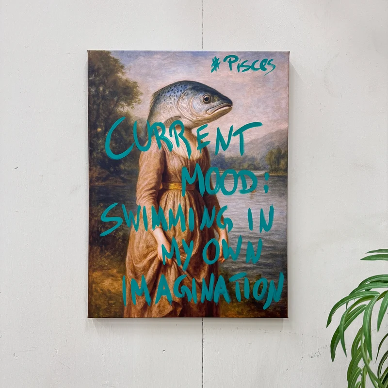 Thomas Klotz "Pisces" Kunstdruck auf Leinwand 60x80 Wandbild Deko