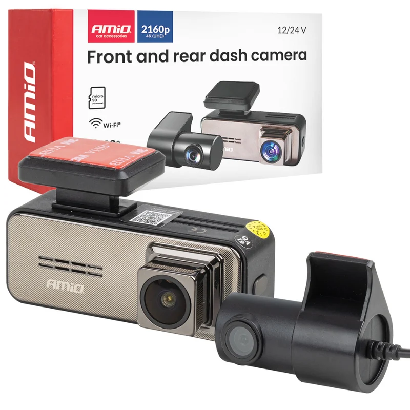 Komplettes Dashcam-Set für Front- und Rückfahrkamera mit 4K+2K-Kamera (Wifi, WLAN, SD-Kartensteckplatz)