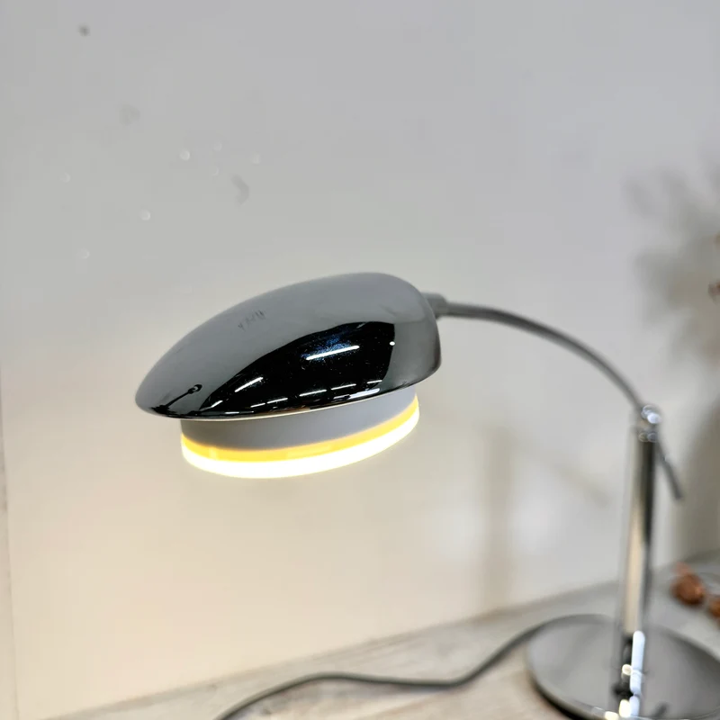 Designer Tischleuchte Chrom Flexarm Schreibtischlampe Lampe Gebraucht