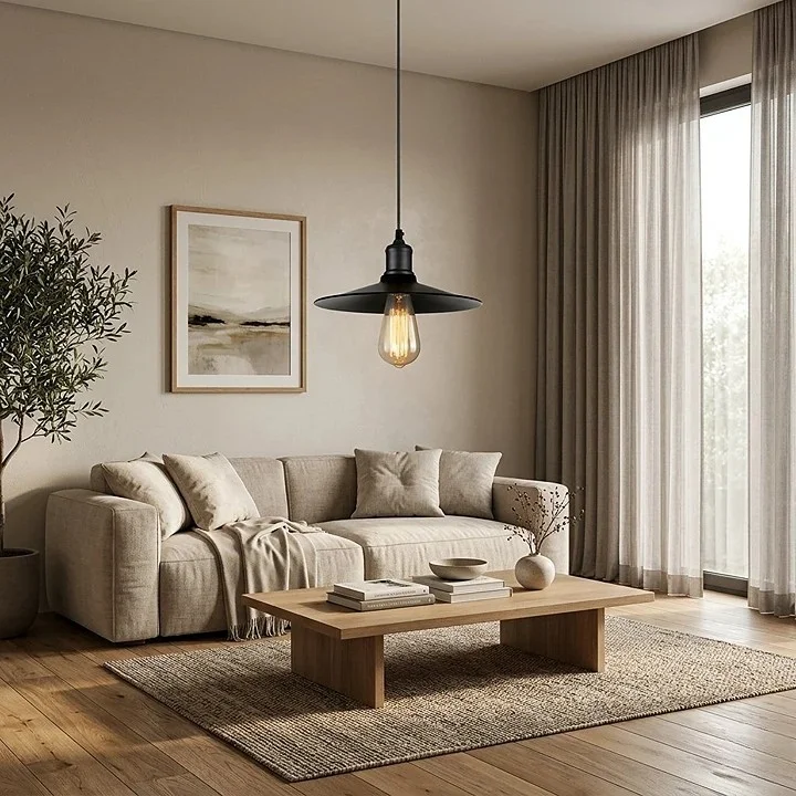 Industrie Design Pendelleuchte Schwarz – Loft Hängelampe E27~4139