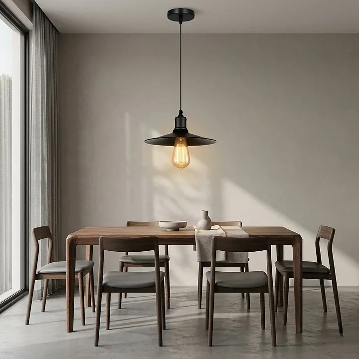 Industrie Design Pendelleuchte Schwarz – Loft Hängelampe E27~4139
