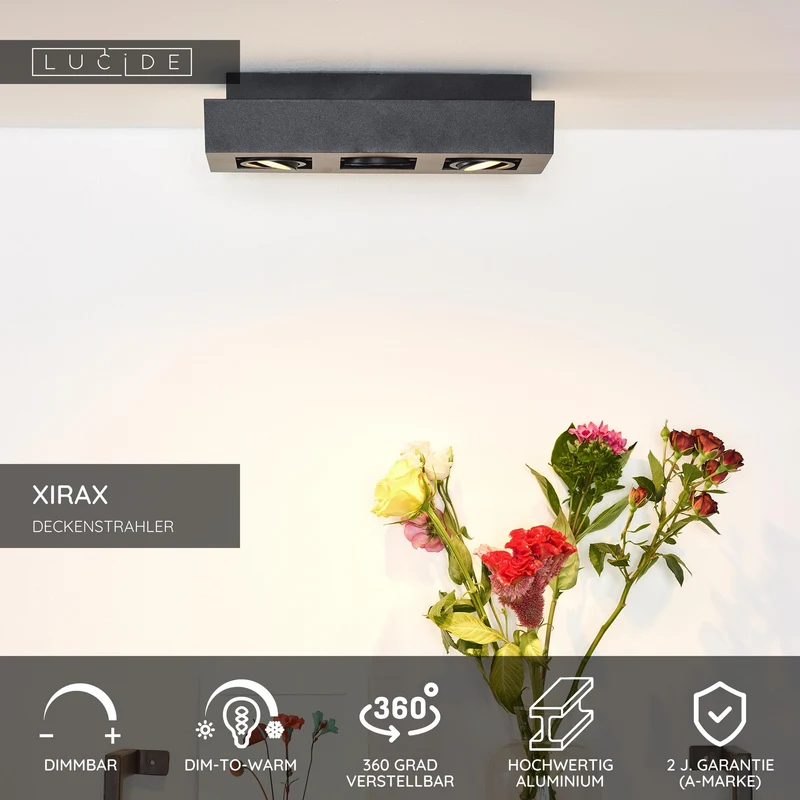 LED-Deckenstrahler Xirax 3-flammig dimmbar