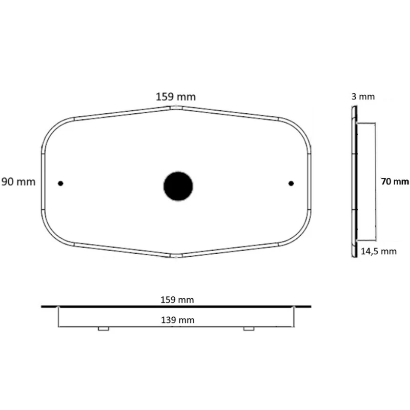 12-mm-Einbausockel für Doppelbrennerleuchten