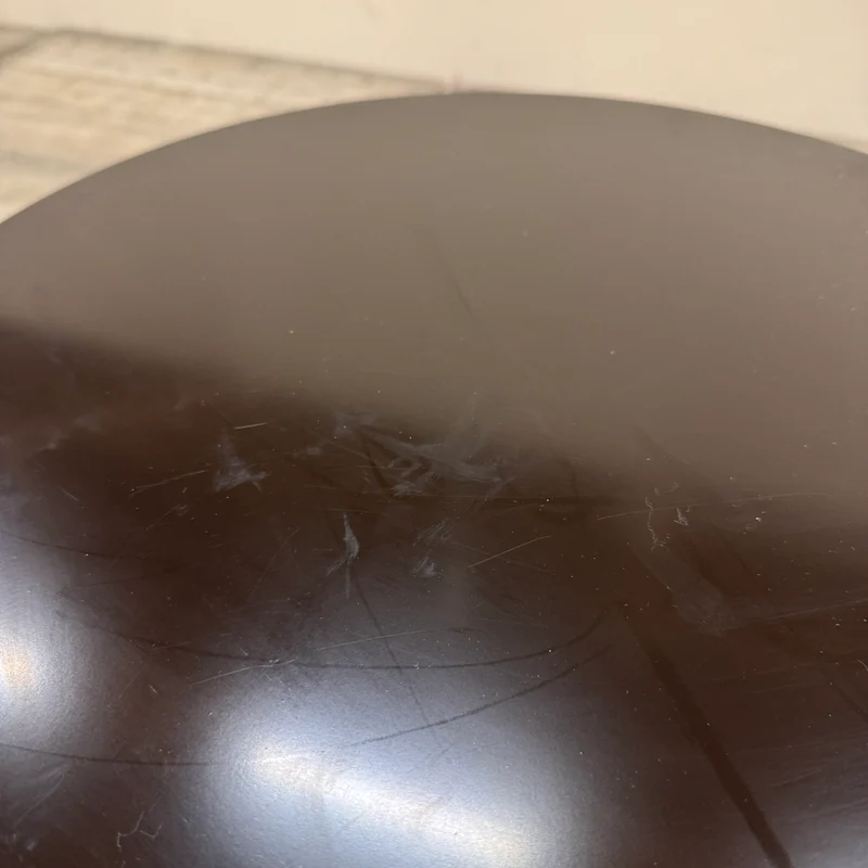 Designer Loungetisch Beistelltisch Rund Glasplatte Dunkle Eiche Schwarz Gebraucht