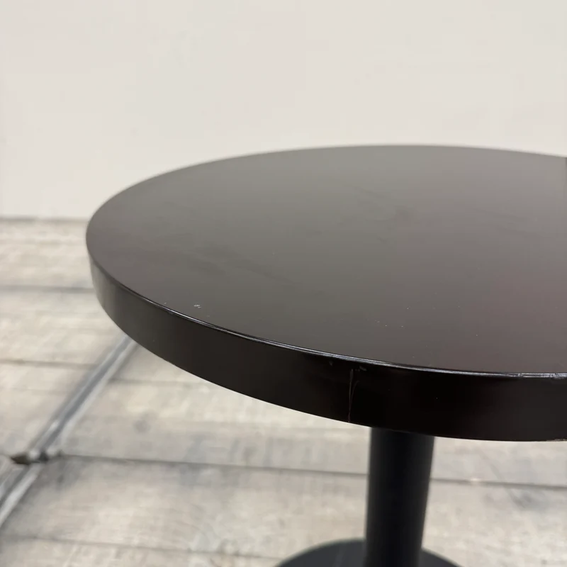 Designer Loungetisch Beistelltisch Rund Glasplatte Dunkle Eiche Schwarz Gebraucht