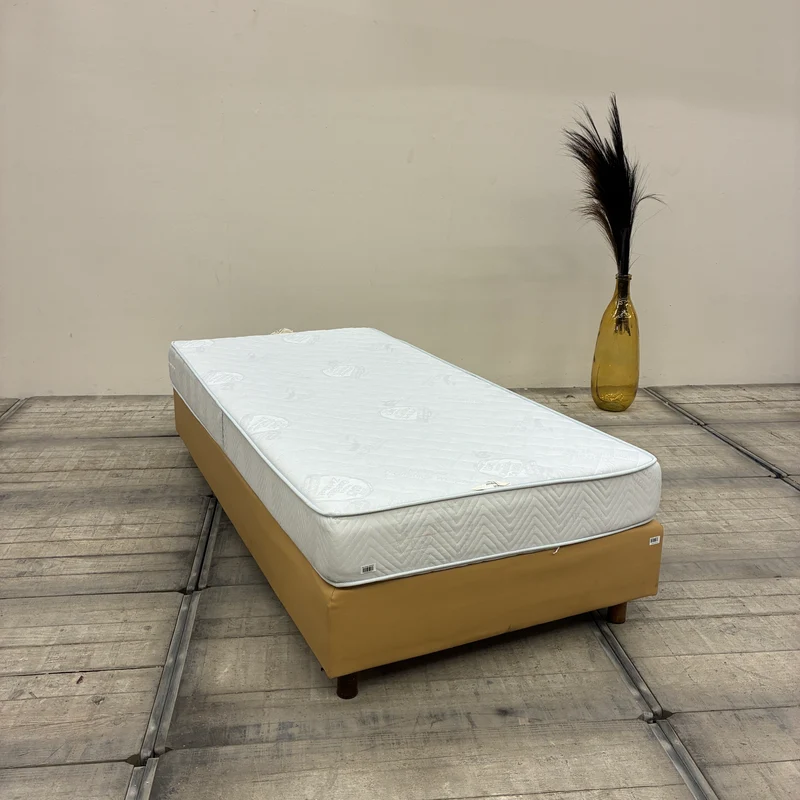 FBF Boxspringbett 100x200 Beige inkl Federkern Matratze Bett Gebraucht
