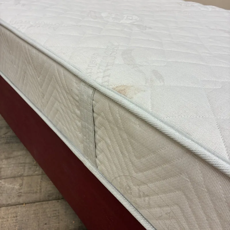 FBF Boxspringbett 90x200 Bordeaux Rot inkl Federkern Matratze Bett Gebraucht