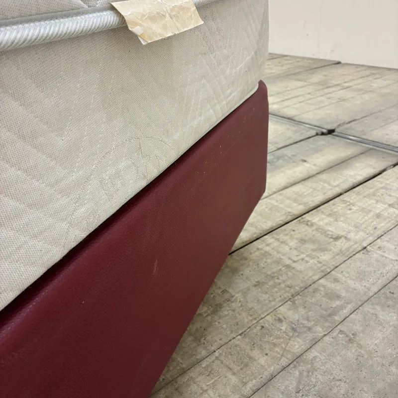 FBF Boxspringbett 90x200 Bordeaux Rot inkl Federkern Matratze Bett Gebraucht