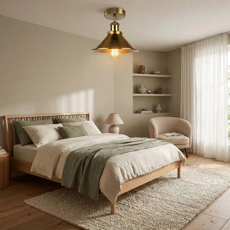 Vintage Industrie Deckenleuchte 2er-Set – Ø 22cm Metall-Kegelschirm E27~4132