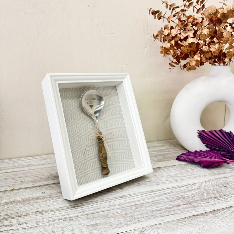 Thomas Klotz Design Wandbild Löffel mit Gravur „Lass uns löffeln!“ Deko