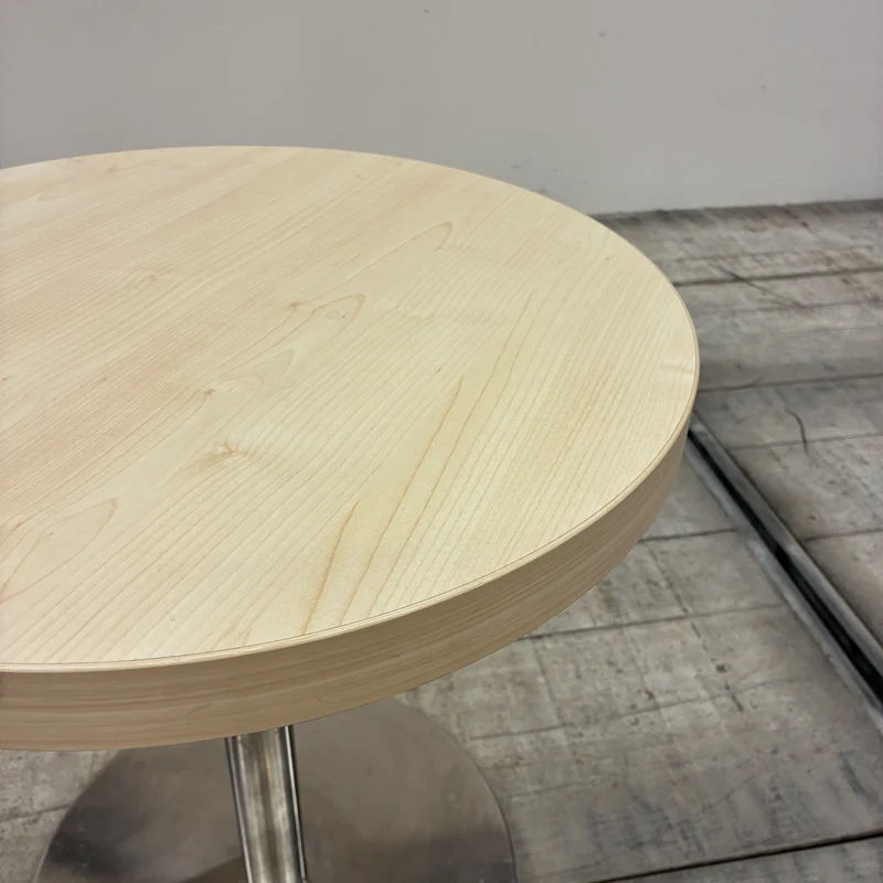 Beistelltisch Loungetisch Rund Holz Buche Edelstahl Tisch 50cm Gebraucht