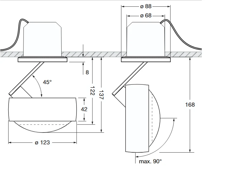 Occhio - Deckenaufbauleuchte Piu Alto 3d up pro C80