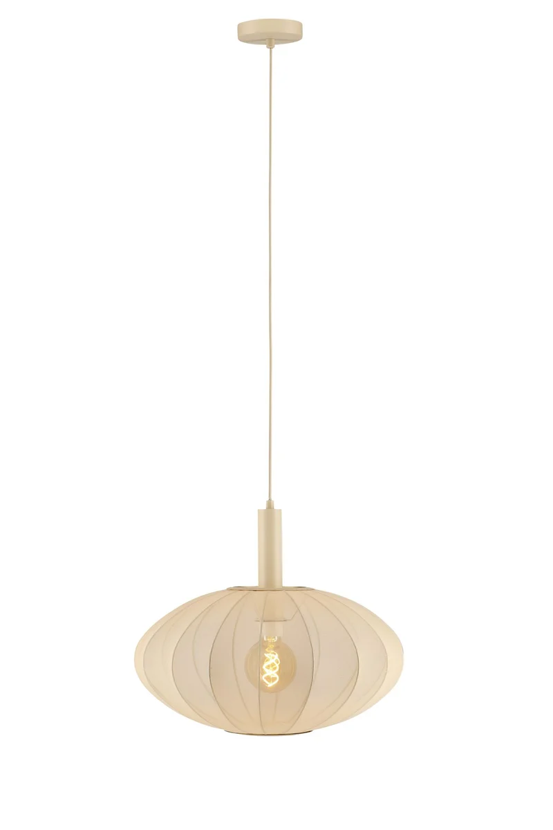 Pendelleuchte Corina mit ovalem Stoffschirm Ø 50cm