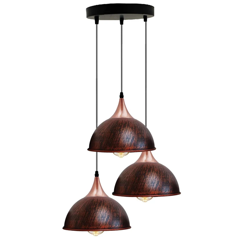 3-flammige Vintage Pendelleuchte im Industrie-Design Höhenverstellbare~4179
