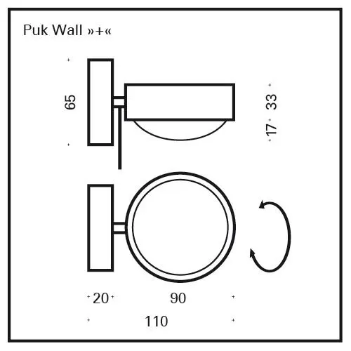 Top Light - Wandleuchte Puk Mini Wall