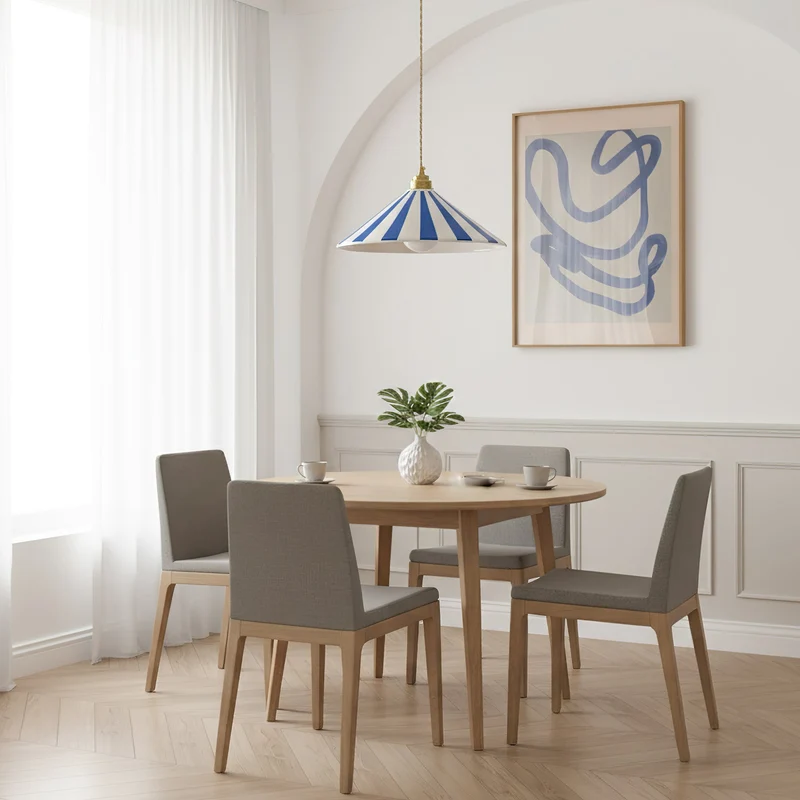 Gestreepte Glazen Hanglamp met Messing Fitting – Dopamine Kleuren Hangende Verlichting voor Keuken Eetkamer | Sansoti