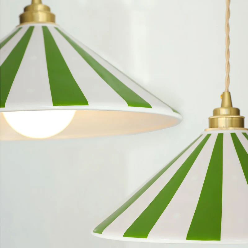 Gestreepte Glazen Hanglamp met Messing Fitting – Dopamine Kleuren Hangende Verlichting voor Keuken Eetkamer | Sansoti
