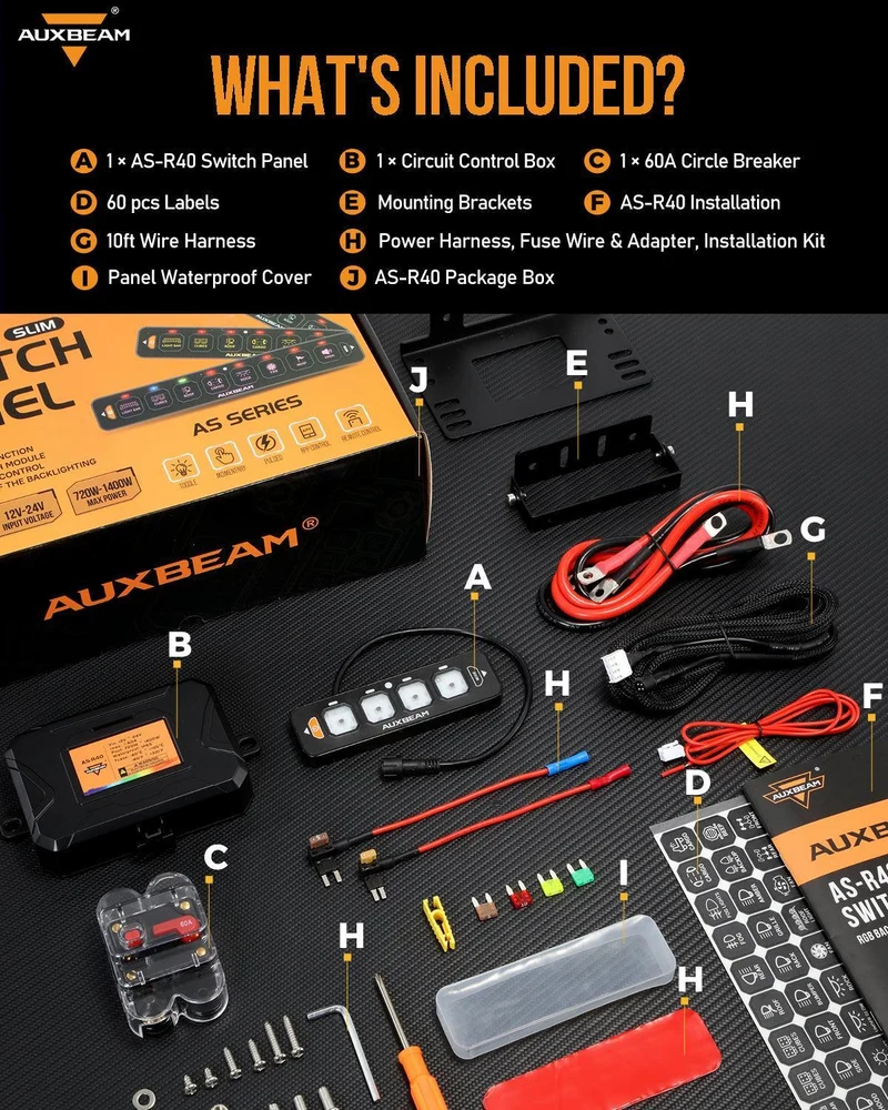 4-Wege-Auxbeam-Bedienfeld / Slimline