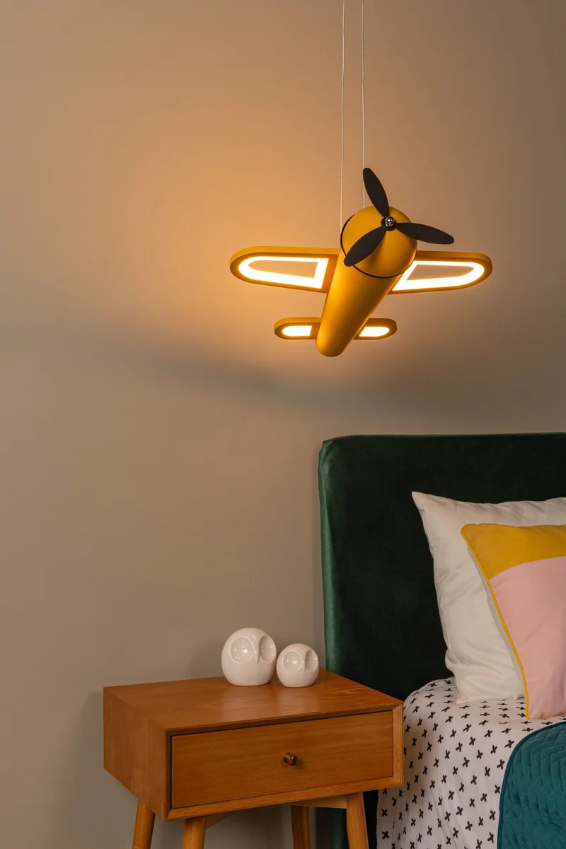 LED-Kinder-Pendelleuchte Fokker extra warmweiß höhenverstellbar