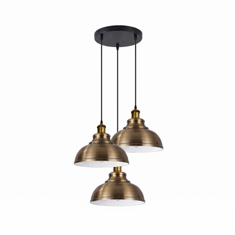 3-flammige Cluster Pendelleuchte – Vintage Hängelampe Esstisch | Ø29cm | E27 ~4138