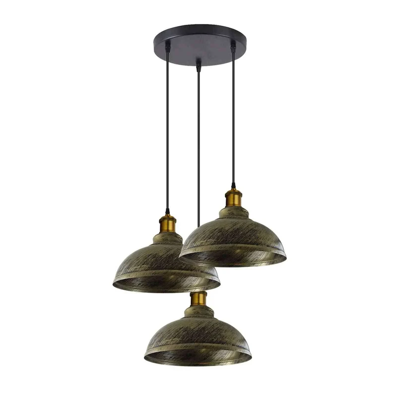 3-flammige Cluster Pendelleuchte – Vintage Hängelampe Esstisch | Ø29cm | E27 ~4138