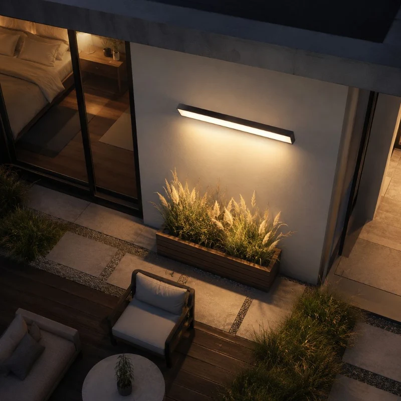 Buitenlamp Voordeur LED Aluminium Waterdicht IP65 20 40 60 90 cm Zwart Wit Warm Neutraal Koel Wit Wandmontage | Sansoti