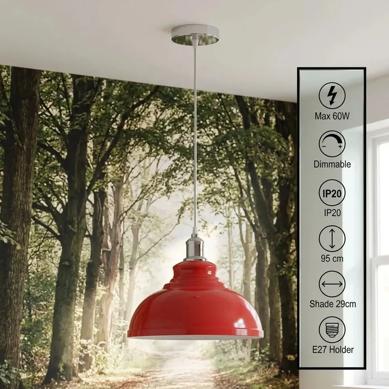 Vintage Bistro Hängelampe – Industrie Gutsherrenleuchte Esstisch | Ø 29cm | E27 ~4176