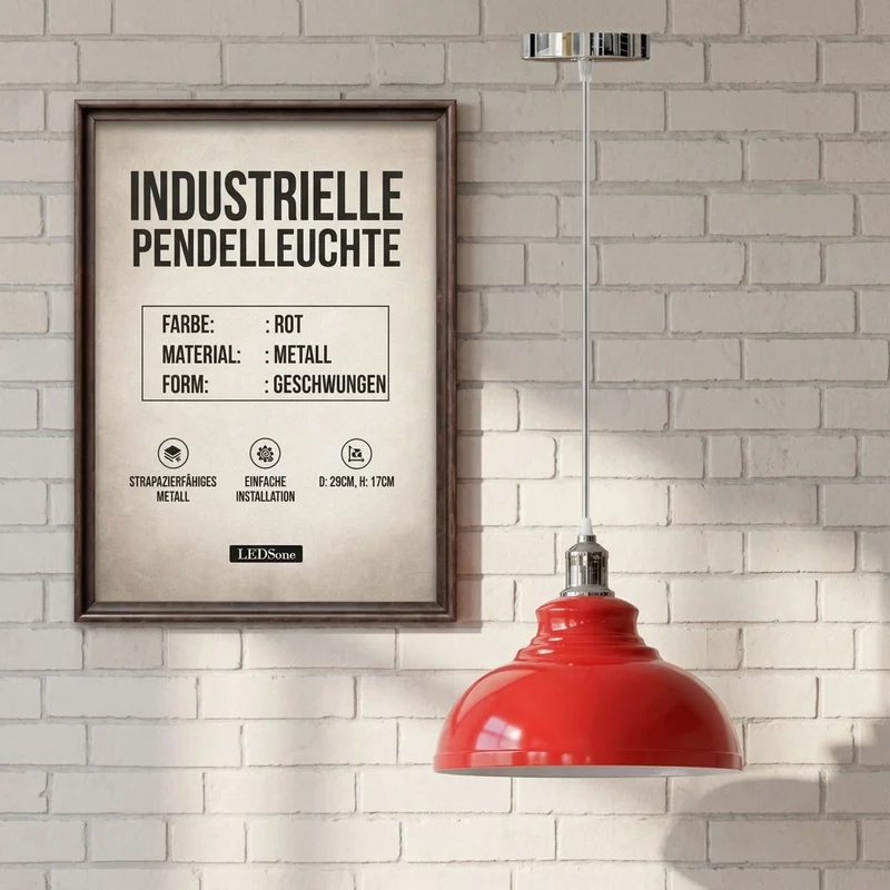 Vintage Bistro Hängelampe – Industrie Gutsherrenleuchte Esstisch | Ø 29cm | E27 ~4176