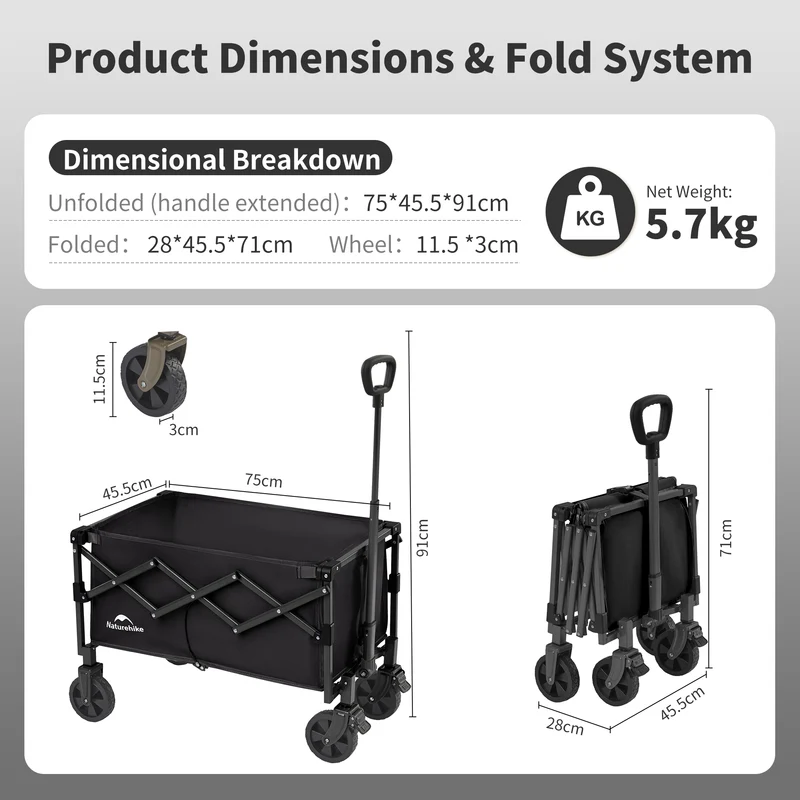 Lightweight Folding Camping Wagon Upgraded
