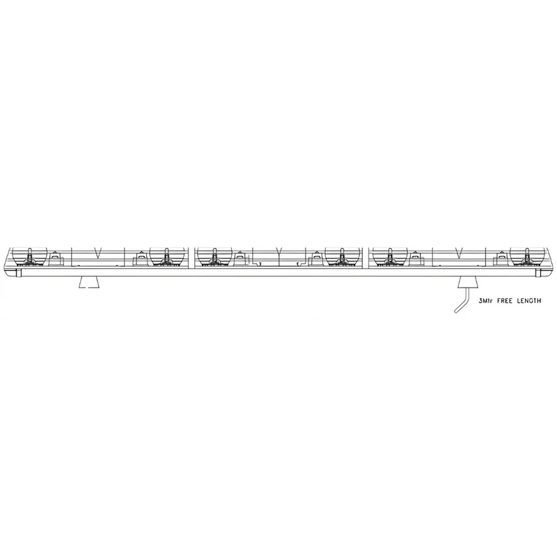 ECCO 60 Serie 6 x Rotator-Lampen-Lichtleiste / 24 V / 1524 mm