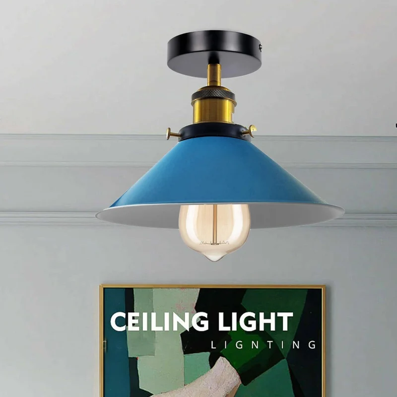 Vintage Unterputz Deckenleuchte E27 Deckenlampe für Wohnzimmer & Küche | Ø 22cm ~4112