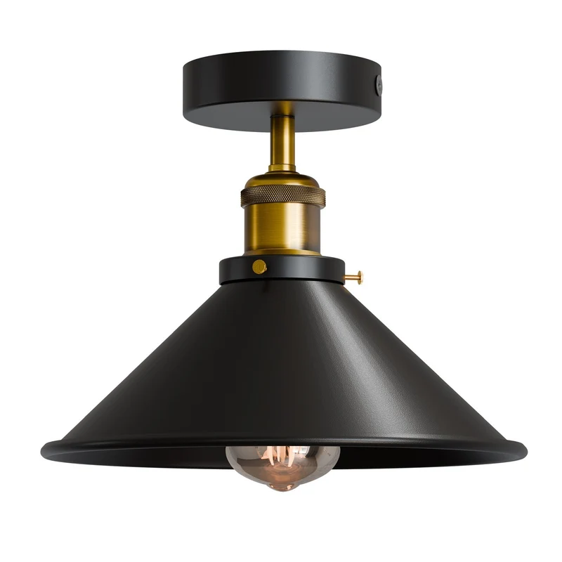 Vintage Unterputz Deckenleuchte E27 Deckenlampe für Wohnzimmer & Küche | Ø 22cm ~4112