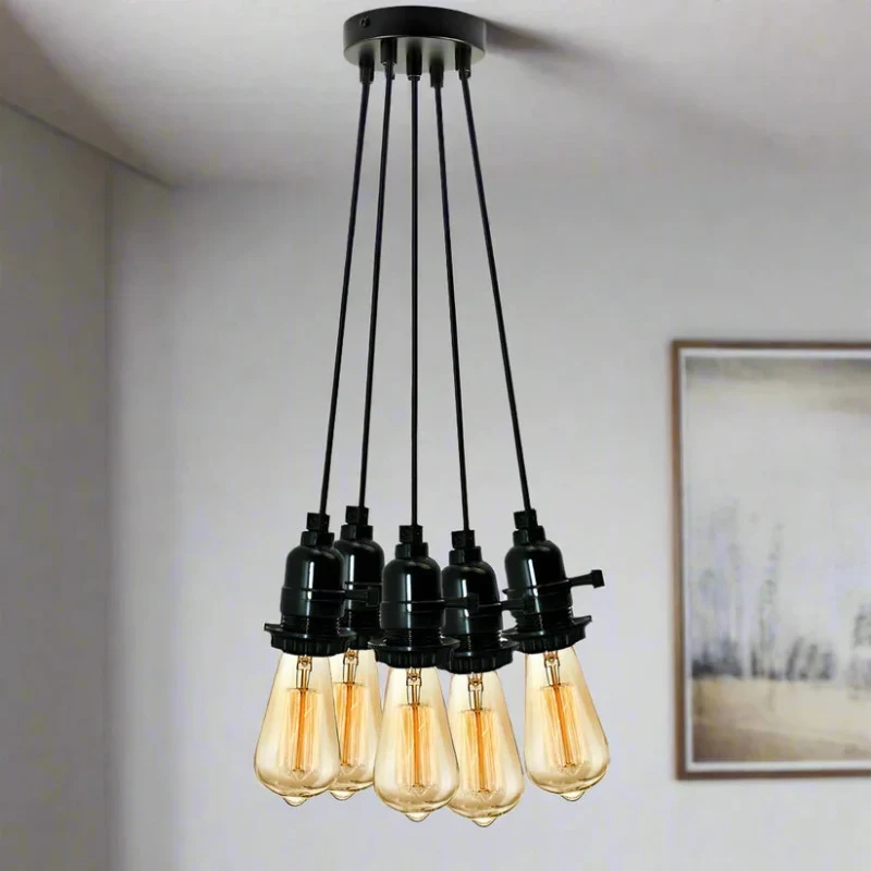 Pendelleuchte 1-5 flammig Schwarz mit Schalter | All Seasons Life ~4014