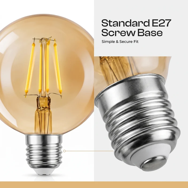 All Seasons Life G95 4W Vintage Edison LED Glühbirne Dimmbare Warmweiß ~1026