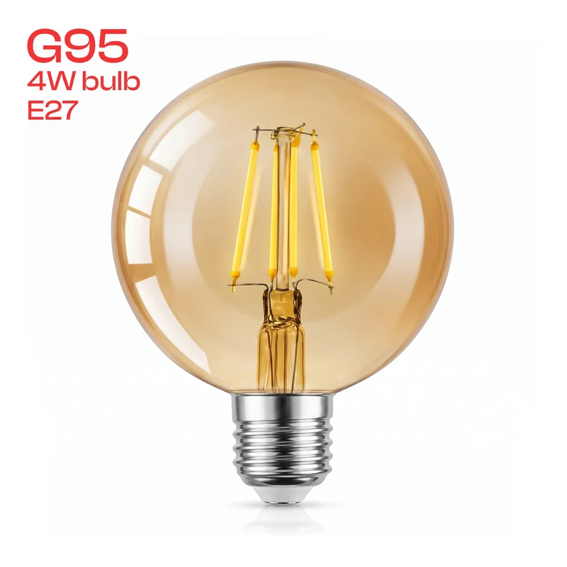 All Seasons Life G95 4W Vintage Edison LED Glühbirne Dimmbare Warmweiß ~1026