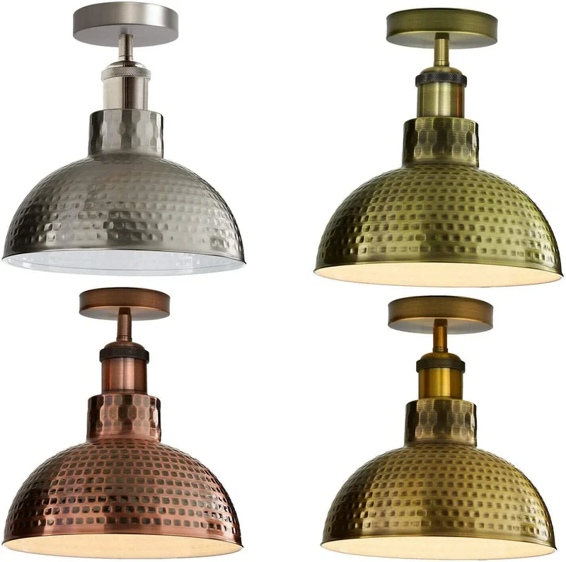 Gehämmerte Deckenlampe Küche – Vintage Barlampe Industrie Gastk | Ø 26cm | E27 ~4080